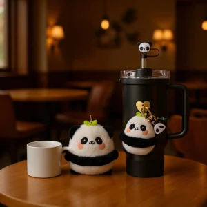 Stanley Cup "Panda Holding Bamboo" Accessory & Ice Cup DIY Keychain Set - 图片 2