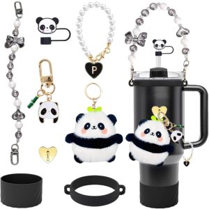 Stanley Cup "Panda Holding Bamboo" Accessory & Ice Cup DIY Keychain Set