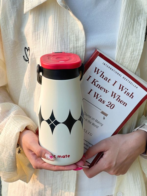 portable thermos cup (4) Cute Portable Thermos Cup Capacity 316 Stainless Steel 600Ml Large Leak Proof Sports Water Bottle Reusable Handy