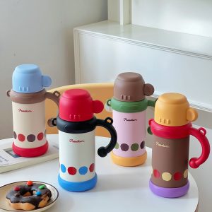 Cartoon Animal Kids Thermos with Handle, Freedom Leak-Proof Insulated Water Bottle for Children 800ml - 图片 4