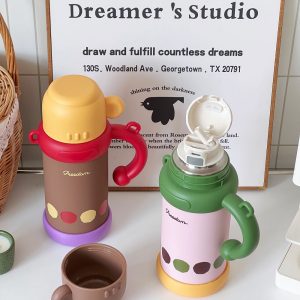 Cartoon Animal Kids Thermos with Handle, Freedom Leak-Proof Insulated Water Bottle for Children 800ml - 图片 3