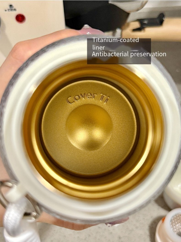 Stylish Floral Design Titanium-Coated Insulated Vacuum Cup, Stainless Steel Coffee Tea Water Bottle for Women – Wholesale Option