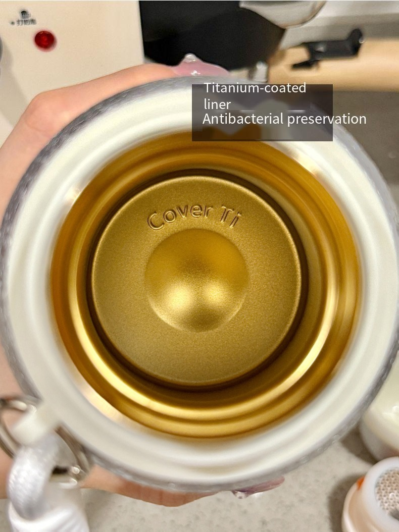 Stylish Floral Design Titanium-Coated Insulated Vacuum Cup, Stainless Steel Coffee Tea Water Bottle for Women – Wholesale Option - 图片 4