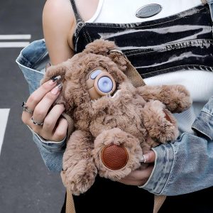 Stuffed Animal Cover Thermos Cup with Plush Toy Sleeve 450ml 316 Stainless Steel Insulated Water Bottle with Adjustable Strap - 图片 2