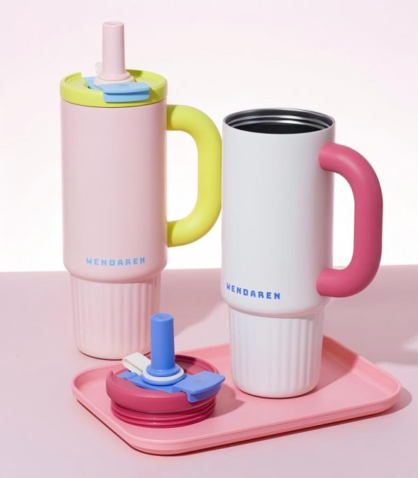 详情_10 Oversized Straw Insulated Tumbler, Stylish Large Capacity Ceramic Liner Cold-Retaining Ice Mug Car-Friendly Giant Insulated Thermo Cup Bottle Water