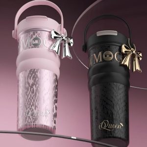 Luxury-Style Thermos Bottle Goddess Insulated Coffee Cup 710ML, Portable Hand-Held Ceramic Linner Tumbler Car-Friendly Ice-Retaining Travel Mug - 图片 4