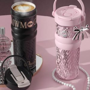 Luxury-Style Thermos Bottle Goddess Insulated Coffee Cup 710ML, Portable Hand-Held Ceramic Linner Tumbler Car-Friendly Ice-Retaining Travel Mug - 图片 6