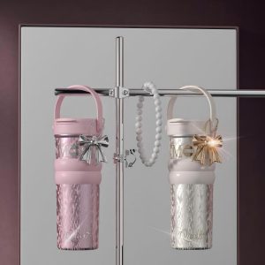 Luxury-Style Thermos Bottle Goddess Insulated Coffee Cup 710ML, Portable Hand-Held Ceramic Linner Tumbler Car-Friendly Ice-Retaining Travel Mug - 图片 5