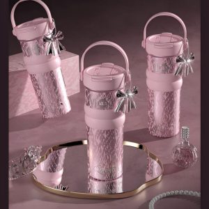 Luxury-Style Thermos Bottle Goddess Insulated Coffee Cup 710ML, Portable Hand-Held Ceramic Linner Tumbler Car-Friendly Ice-Retaining Travel Mug - 图片 8